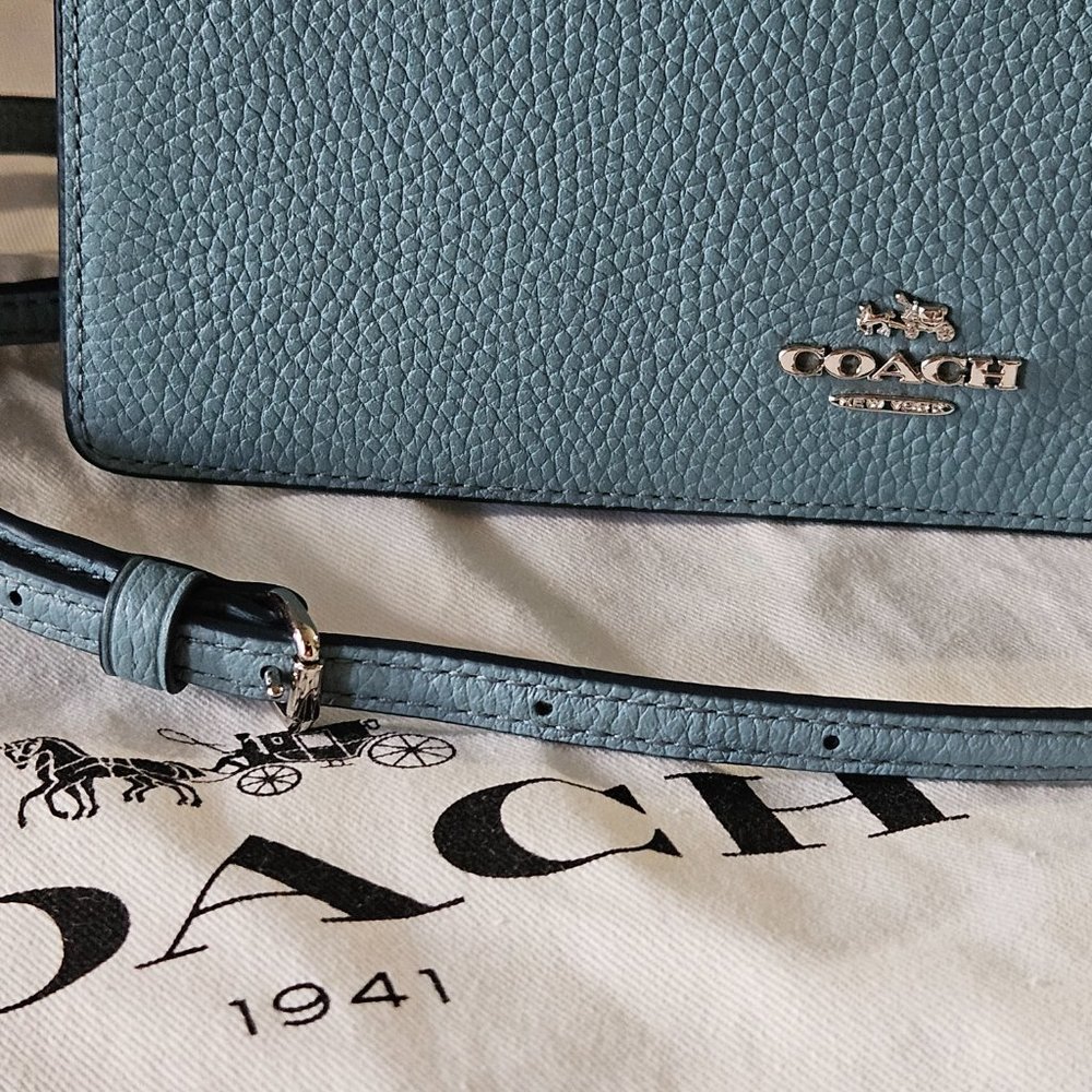 Coach Hayden Foldover Crossbody Clutch in Steel Blue